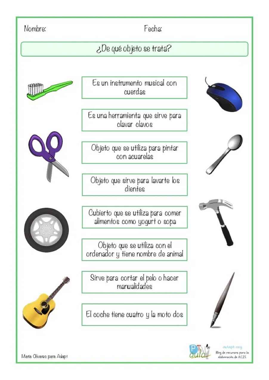 diapositiva descripción de objetos pequeños