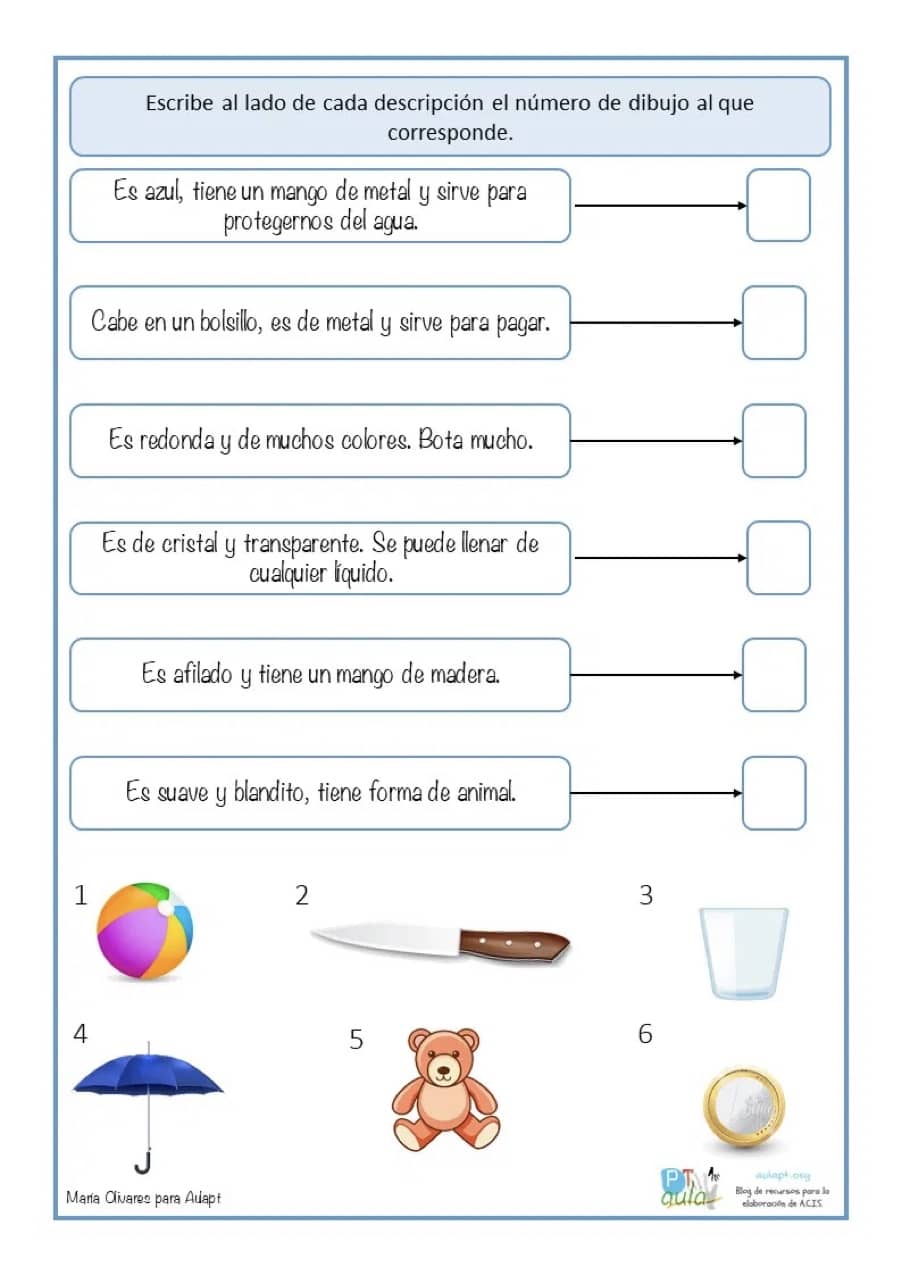 ejercicio de descripción de objetos