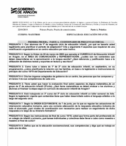 EXAMEN INFANTIL ARAGÓN 2019 A