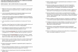 Examen Infantil Andalucía 2003